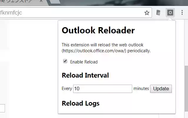 Outlook Reloader from Chrome web store to be run with OffiDocs Chromium online Outlook Reloader from Chrome web store to be run with OffiDocs Chromium online