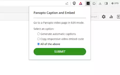Panopto Caption and Embed from Chrome web store to be run with OffiDocs Chromium online Panopto Caption and Embed from Chrome web store to be run with OffiDocs Chromium online
