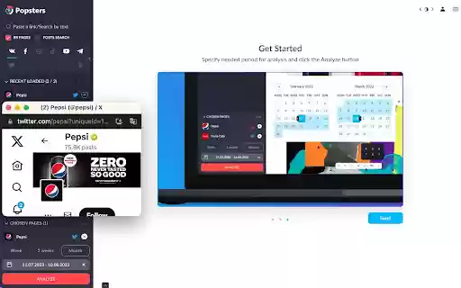 Popsters Addon for Twitter analysis from Chrome web store to be run with OffiDocs Chromium online Popsters Addon for Twitter analysis from Chrome web store to be run with OffiDocs Chromium online