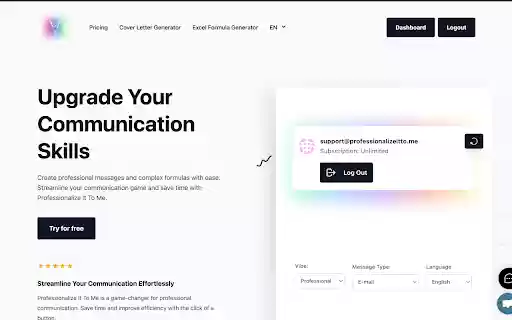 Professionalize It To Me from Chrome web store to be run with OffiDocs Chromium online Professionalize It To Me from Chrome web store to be run with OffiDocs Chromium online