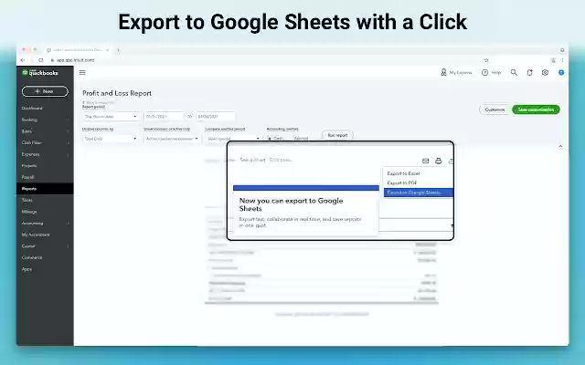QBO Export to GSheets from Chrome web store to be run with OffiDocs Chromium online QBO Export to GSheets from Chrome web store to be run with OffiDocs Chromium online