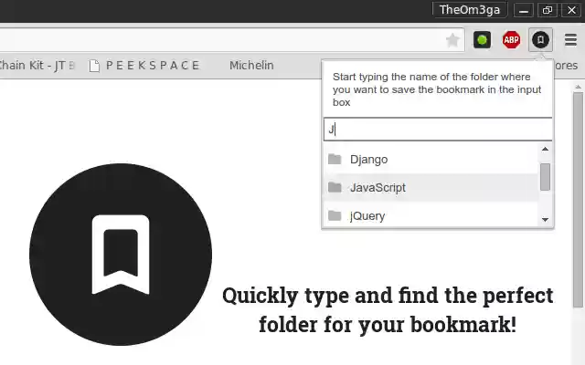 QuickBookmarkToFolder from Chrome web store to be run with OffiDocs Chromium online QuickBookmarkToFolder from Chrome web store to be run with OffiDocs Chromium online
