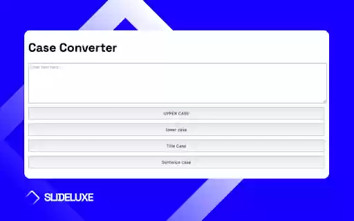 Quick Case Converter from Chrome web store to be run with OffiDocs Chromium online Quick Case Converter from Chrome web store to be run with OffiDocs Chromium online
