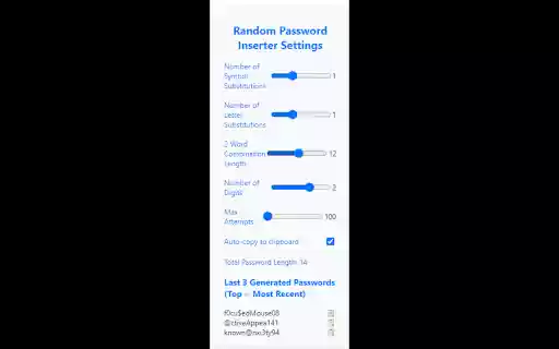 Random Password Inserter from Chrome web store to be run with OffiDocs Chromium online Random Password Inserter from Chrome web store to be run with OffiDocs Chromium online
