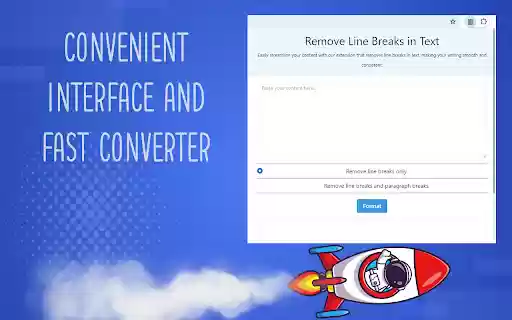 Remove Line Breaks in Text from Chrome web store to be run with OffiDocs Chromium online Remove Line Breaks in Text from Chrome web store to be run with OffiDocs Chromium online