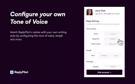 ReplyPilot from Chrome web store to be run with OffiDocs Chromium online ReplyPilot from Chrome web store to be run with OffiDocs Chromium online