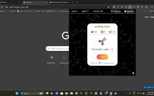 Rock Paper Scissor Simulator from Chrome web store to be run with OffiDocs Chromium online Rock Paper Scissor Simulator from Chrome web store to be run with OffiDocs Chromium online