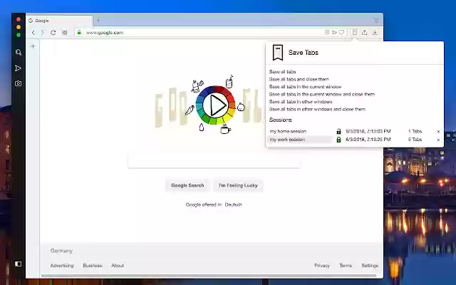 Save Tabs Browser Session Manager from Chrome web store to be run with OffiDocs Chromium online Save Tabs Browser Session Manager from Chrome web store to be run with OffiDocs Chromium online