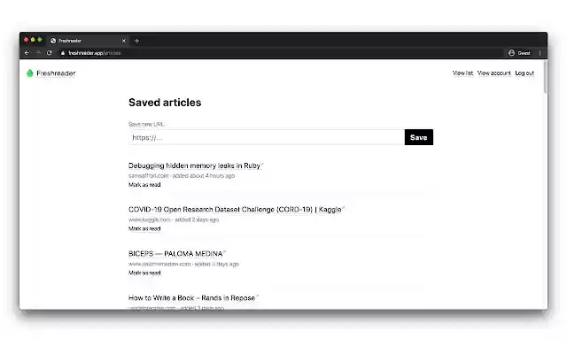 Save to Freshreader from Chrome web store to be run with OffiDocs Chromium online Save to Freshreader from Chrome web store to be run with OffiDocs Chromium online