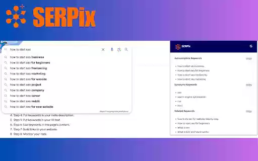 SERPix from Chrome web store to be run with OffiDocs Chromium online SERPix from Chrome web store to be run with OffiDocs Chromium online
