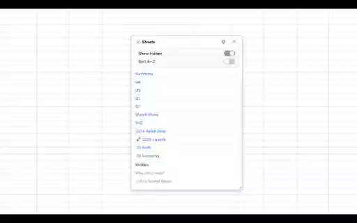Sheet Navigator from Chrome web store to be run with OffiDocs Chromium online Sheet Navigator from Chrome web store to be run with OffiDocs Chromium online