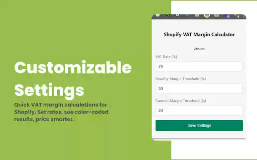 Shopify VAT Margin Calculator from Chrome web store to be run with OffiDocs Chromium online Shopify VAT Margin Calculator from Chrome web store to be run with OffiDocs Chromium online