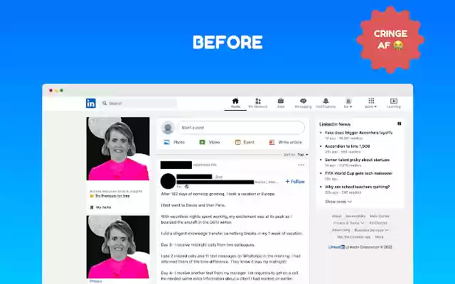 Sick of LinkedIn Feed Blocker from Chrome web store to be run with OffiDocs Chromium online Sick of LinkedIn Feed Blocker from Chrome web store to be run with OffiDocs Chromium online
