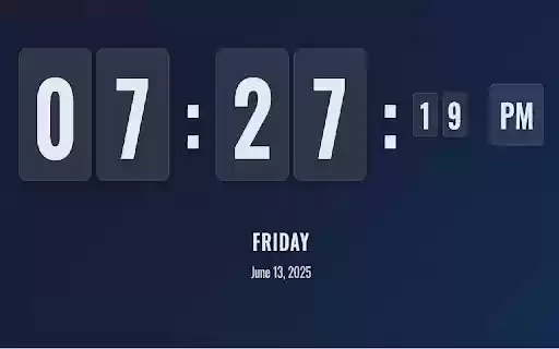 Simple Flip Clock from Chrome web store to be run with OffiDocs Chromium online Simple Flip Clock from Chrome web store to be run with OffiDocs Chromium online