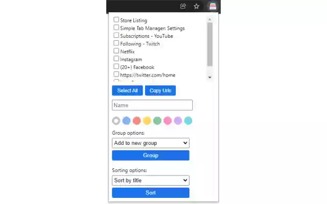 Simple Tab Manager from Chrome web store to be run with OffiDocs Chromium online Simple Tab Manager from Chrome web store to be run with OffiDocs Chromium online
