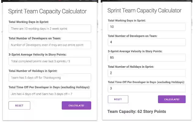 Sprint Team Capacity Calculator from Chrome web store to be run with OffiDocs Chromium online Sprint Team Capacity Calculator from Chrome web store to be run with OffiDocs Chromium online