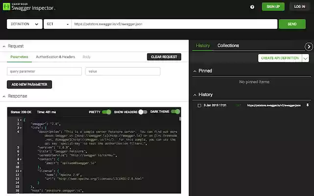 Swagger Inspector Extension from Chrome web store to be run with OffiDocs Chromium online Swagger Inspector Extension from Chrome web store to be run with OffiDocs Chromium online
