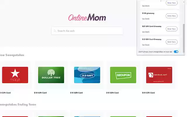 SweepsAlert by OnlineMom from Chrome web store to be run with OffiDocs Chromium online SweepsAlert by OnlineMom from Chrome web store to be run with OffiDocs Chromium online