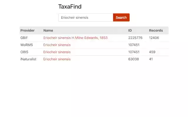 TaxaFind from Chrome web store to be run with OffiDocs Chromium online TaxaFind from Chrome web store to be run with OffiDocs Chromium online