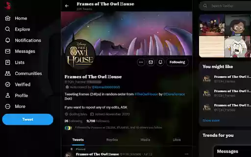 The Owl Twitter from Chrome web store to be run with OffiDocs Chromium online The Owl Twitter from Chrome web store to be run with OffiDocs Chromium online