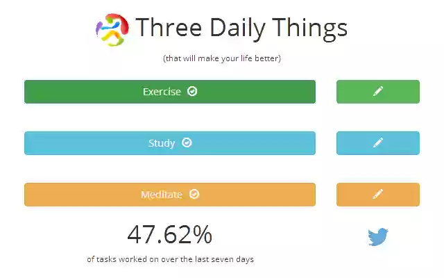Three Daily Things from Chrome web store to be run with OffiDocs Chromium online Three Daily Things from Chrome web store to be run with OffiDocs Chromium online
