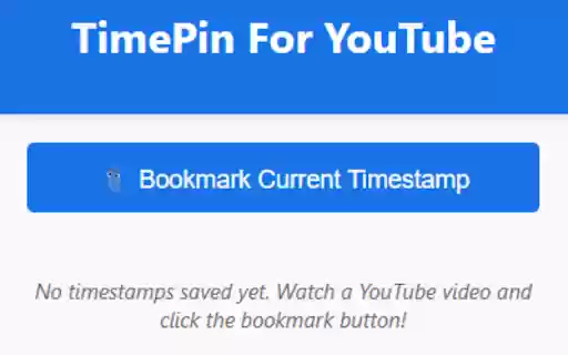 TimePin For YouTube from Chrome web store to be run with OffiDocs Chromium online TimePin For YouTube from Chrome web store to be run with OffiDocs Chromium online