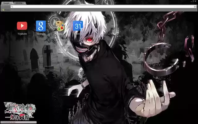Tokyo Ghoul Kaneki theme 1280x720 from Chrome web store to be run with OffiDocs Chromium online Tokyo Ghoul Kaneki theme 1280x720 from Chrome web store to be run with OffiDocs Chromium online