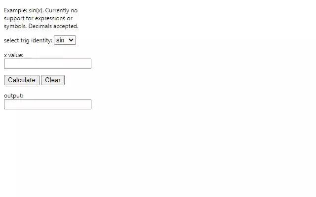 Trig Identities Calculator from Chrome web store to be run with OffiDocs Chromium online Trig Identities Calculator from Chrome web store to be run with OffiDocs Chromium online
