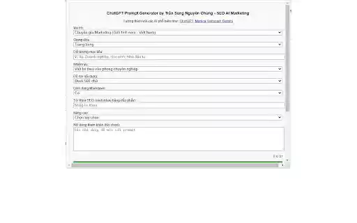 Trở thành chuyên gia Promt AI chuyên nghiệp 5.0 from Chrome web store to be run with OffiDocs Chromium online Trở thành chuyên gia Promt AI chuyên nghiệp 5.0 from Chrome web store to be run with OffiDocs Chromium online