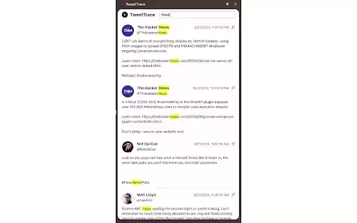 TweetTrace from Chrome web store to be run with OffiDocs Chromium online TweetTrace from Chrome web store to be run with OffiDocs Chromium online