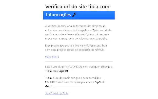 Verifica URL Tibia from Chrome web store to be run with OffiDocs Chromium online Verifica URL Tibia from Chrome web store to be run with OffiDocs Chromium online