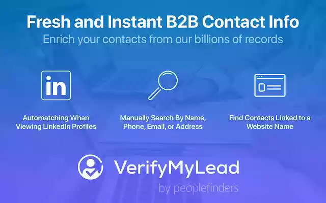 VerifyMyLead from Chrome web store to be run with OffiDocs Chromium online VerifyMyLead from Chrome web store to be run with OffiDocs Chromium online