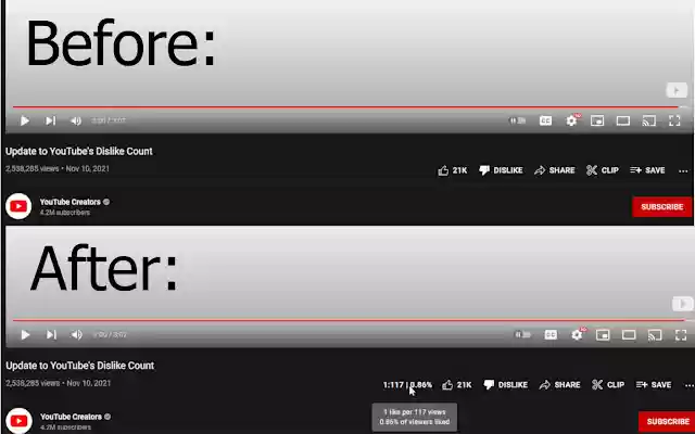 View Like Ratio for YouTube from Chrome web store to be run with OffiDocs Chromium online View Like Ratio for YouTube from Chrome web store to be run with OffiDocs Chromium online