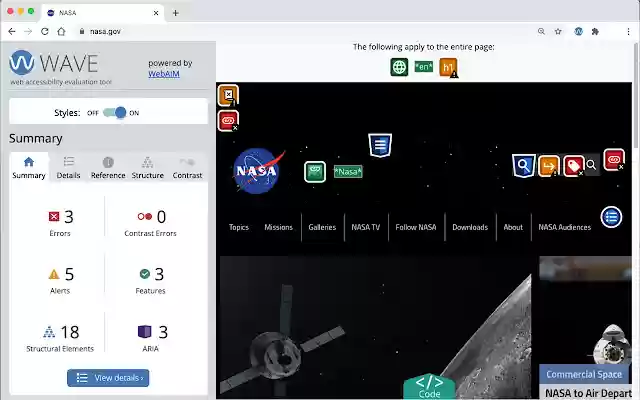 WAVE Evaluation Tool from Chrome web store to be run with OffiDocs Chromium online WAVE Evaluation Tool from Chrome web store to be run with OffiDocs Chromium online