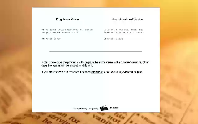 Wisdom of the Bible from Chrome web store to be run with OffiDocs Chromium online Wisdom of the Bible from Chrome web store to be run with OffiDocs Chromium online