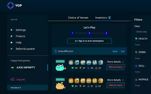 Yield Gaming Platform Axie extension from Chrome web store to be run with OffiDocs Chromium online Yield Gaming Platform Axie extension from Chrome web store to be run with OffiDocs Chromium online