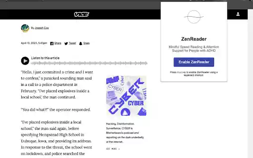 Zen Reader from Chrome web store to be run with OffiDocs Chromium online Zen Reader from Chrome web store to be run with OffiDocs Chromium online