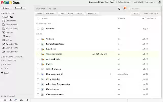 Zoho Docs from Chrome web store to be run with OffiDocs Chromium online Zoho Docs from Chrome web store to be run with OffiDocs Chromium online