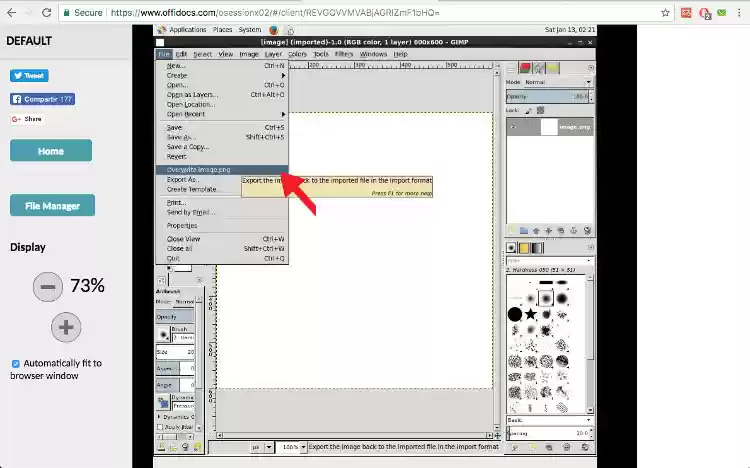 OffiDocs export files OffiDocs export files